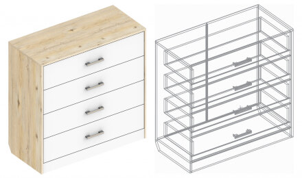 Комод Милана 4 ящика 