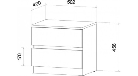 Тумба прикроватная Ленора, Дуб вотан/Графит 