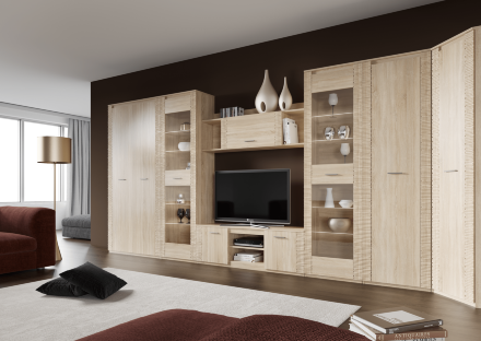 Шкаф угловой Элана, сонома 