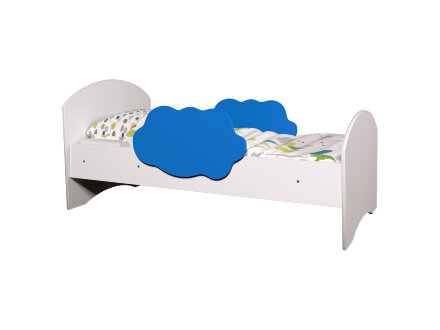 Детская кровать Тучка, дуб млечный + розовый (с ящиком) 