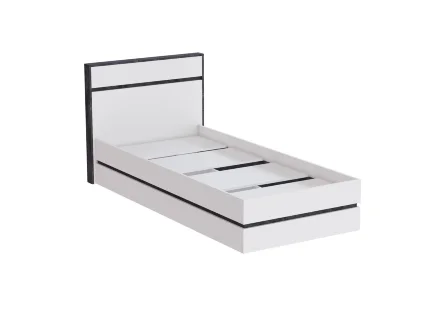 Кровать 0,9 м Аркон, Белый / Бетон темный 