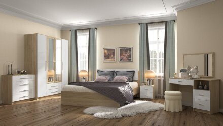 Шкаф 4-х дверный Бланка, сонома / белый 