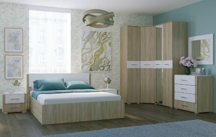 Комод Бьянка, Сонома / Белый глянец 