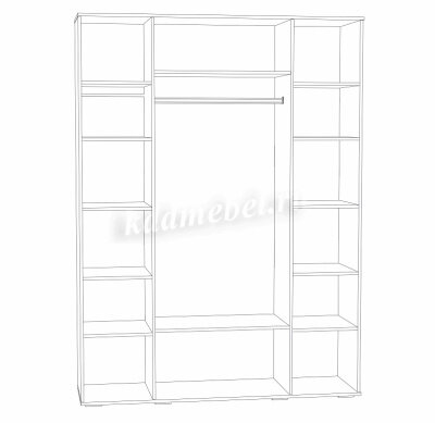 Шкаф 4-х створчатый Бьянка, Сонома / Белый глянец 