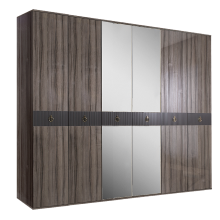 Шкаф 6 дверей РМШ1/6(s) (с зеркалами) Rimini Solo 