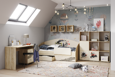 Модульная детская Форсаж, сонома 4 