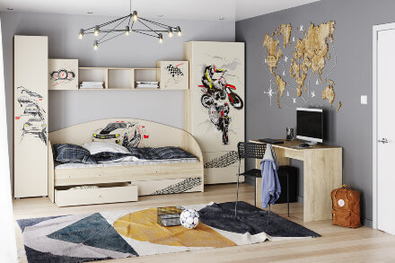 Модульная детская Форсаж, сонома 4 